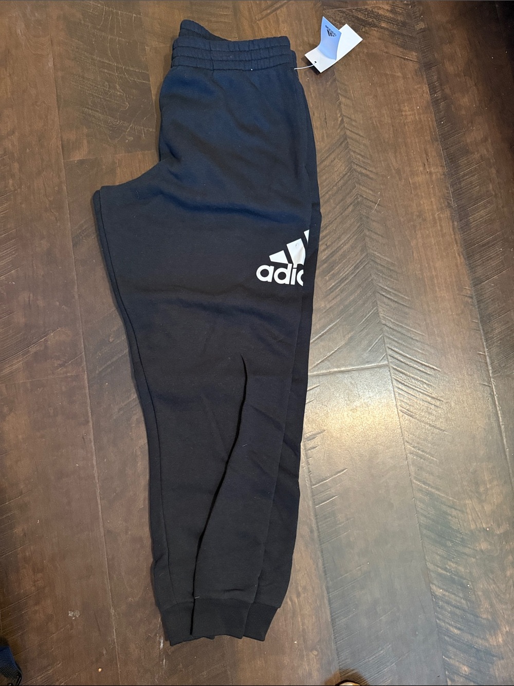 adidas Black Jogger Sweatpants with White Logo
